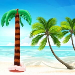 Inflatable Palm-tree 90 X 27 5cm Blow Up Hawaiian Summer Beach Pool Party Toy Fun Decoration Novelty