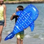 Inflatable Pool Float For Children Whale Shark Toys Surfboard With Safety Handle Swimming Circle Water Mattress Party - 2