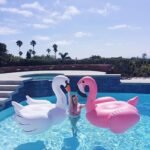 Inflatable Rose Gold Flamingo Swimming Pool Float Summer Island Ride On Swan Unicorn Lifebuoy Lounge Inflated Toys - 4