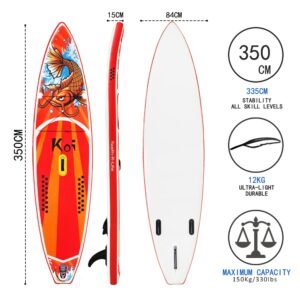 Inflatable Stand Up Paddle Board Sup-board Surfboard Kayak Surf Set 11'6 Inch X33''x6''with Backpack Leash Pump Waterproof Bag - 2