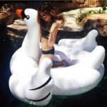 Inflatable Swimming Pool Float Summer Lake Lounge Kids Giant Rideable White Swan Design Toys Raft - 4