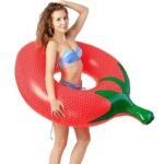 Inflatable Swimming Ring Adults Strawberry Circle Toys Party Water Mattress Beach Bed Pool Floating Island Boia Piscina