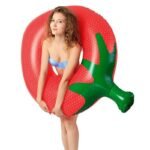 Inflatable Swimming Ring Adults Strawberry Circle Toys Party Water Mattress Beach Bed Pool Floating Island Boia Piscina - 3