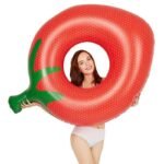 Inflatable Swimming Ring Adults Strawberry Circle Toys Party Water Mattress Beach Bed Pool Floating Island Boia Piscina - 4