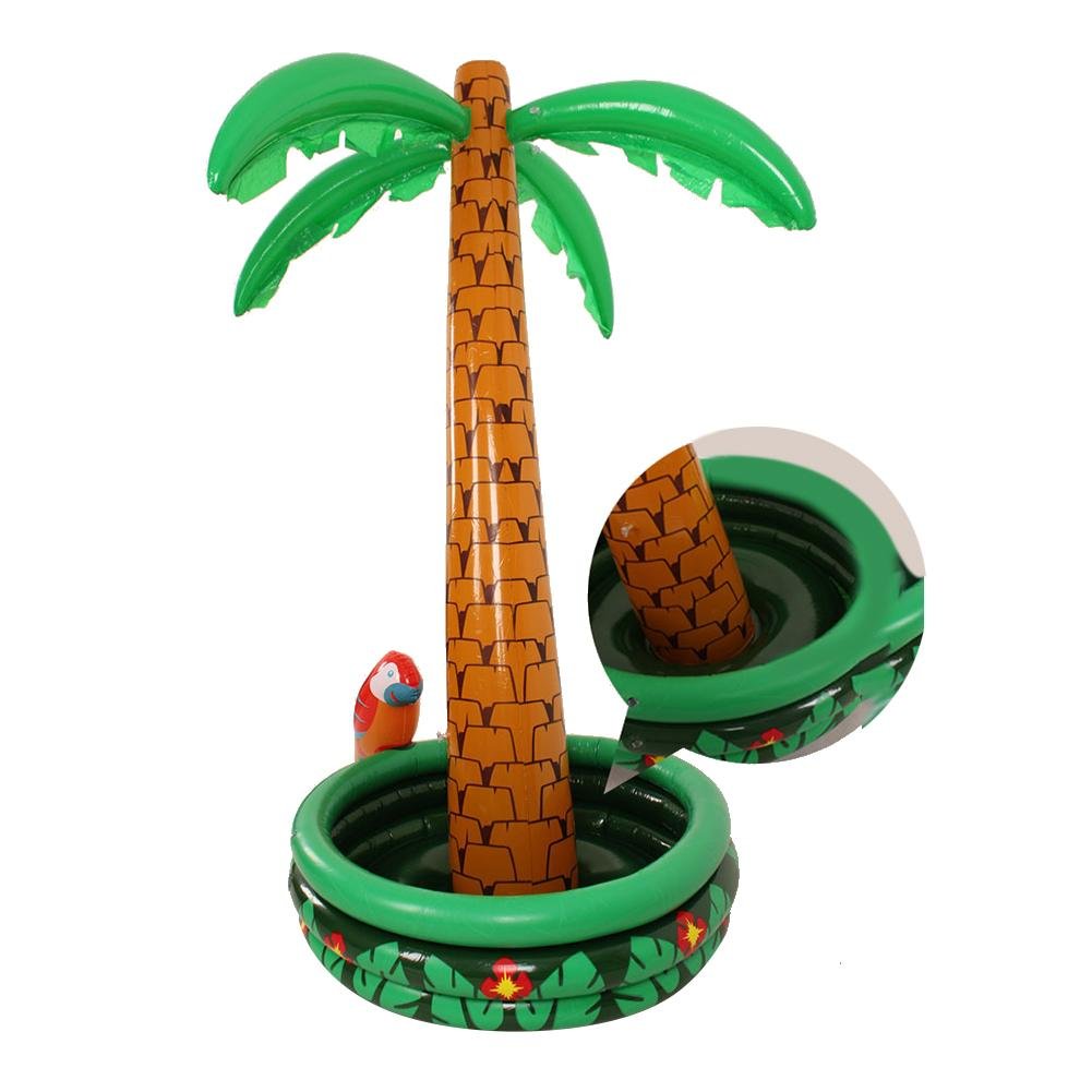 Palm Tree Shaped Inflatable Drinks Holder Ice Bucket Pool Bar Tray For Beach Party Activities 4 Pack - 15