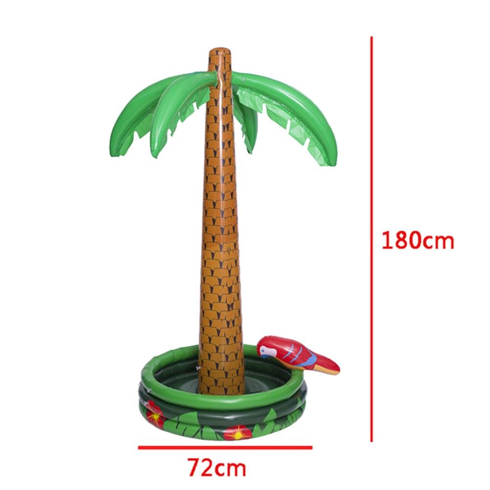 Palm Tree Shaped Inflatable Drinks Holder Ice Bucket Pool Bar Tray For Beach Party Activities 4 Pack - 16