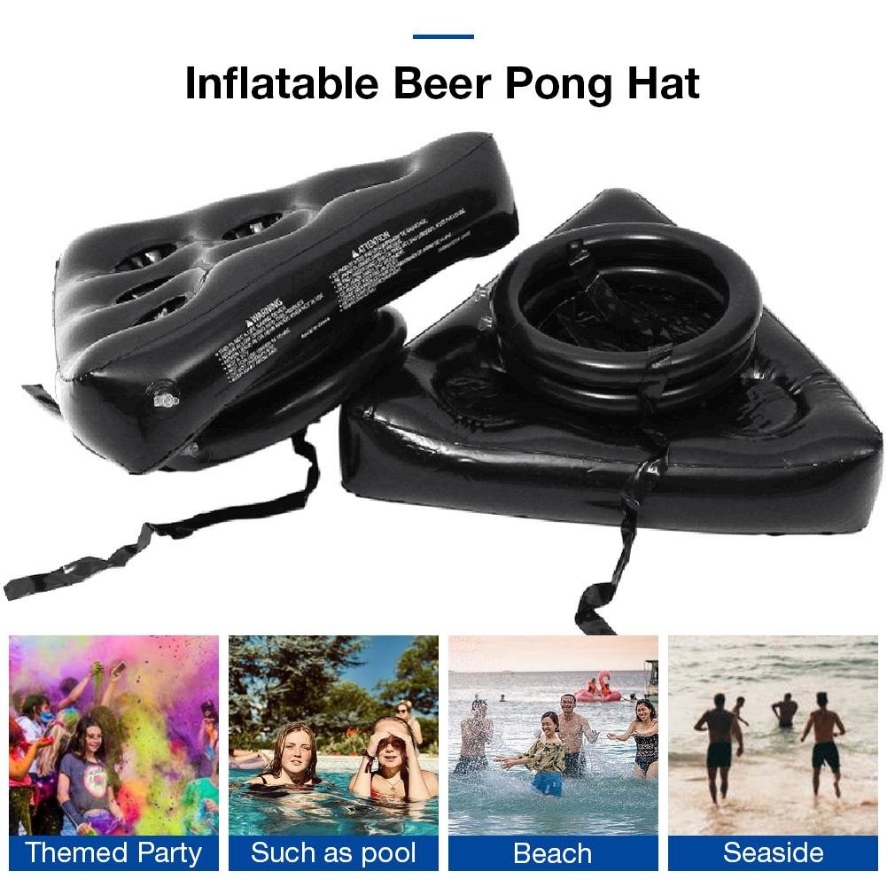 Fun Inflatable Beer Pong Hat Game Giant Floating Pool Toy For Beach Swimming Pool Parties Ideal For Kids - 2