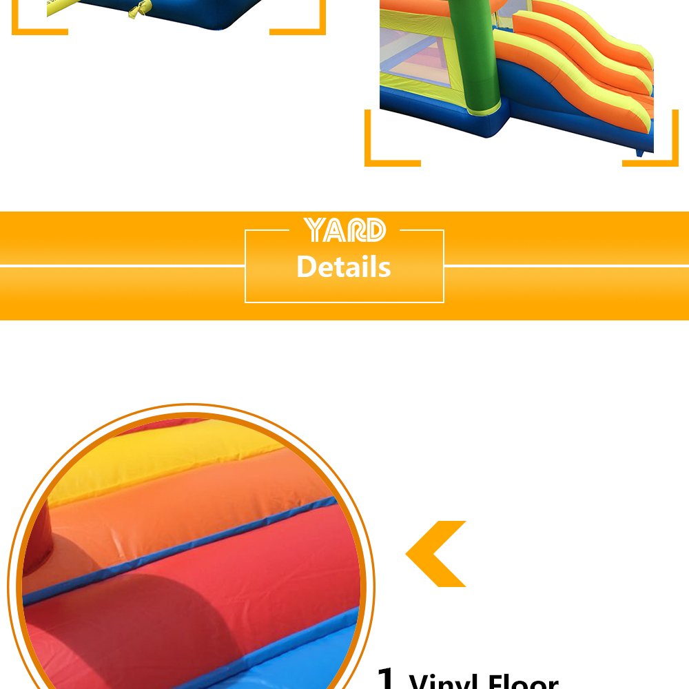 Inflatable Bouncy Castle Combo Dual Slide Obstacle Course Trampoline 65x45x38m Kids Outdoor Entertainment Games - 8