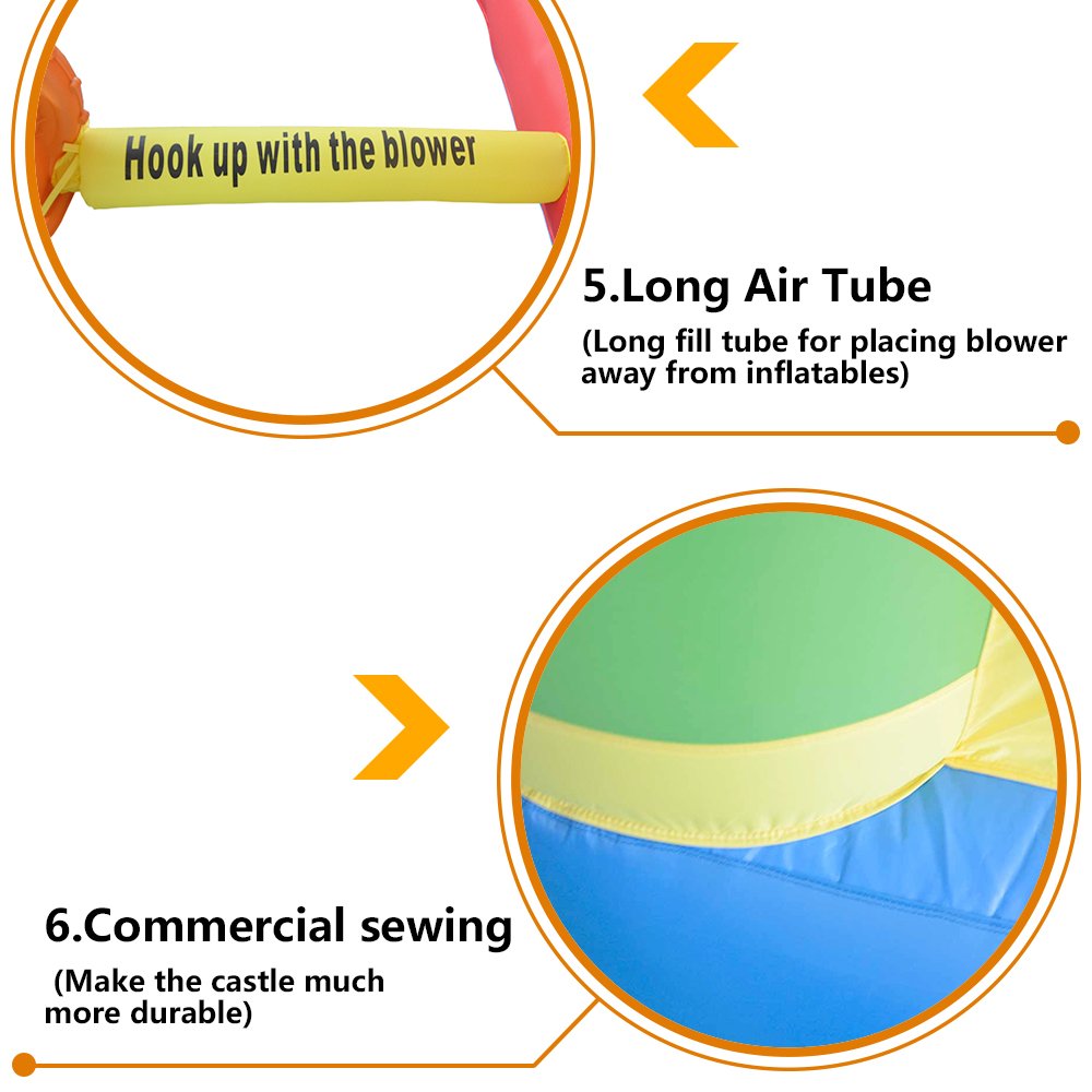 Inflatable Bouncy Castle Combo Dual Slide Obstacle Course Trampoline 65x45x38m Kids Outdoor Entertainment Games - 10