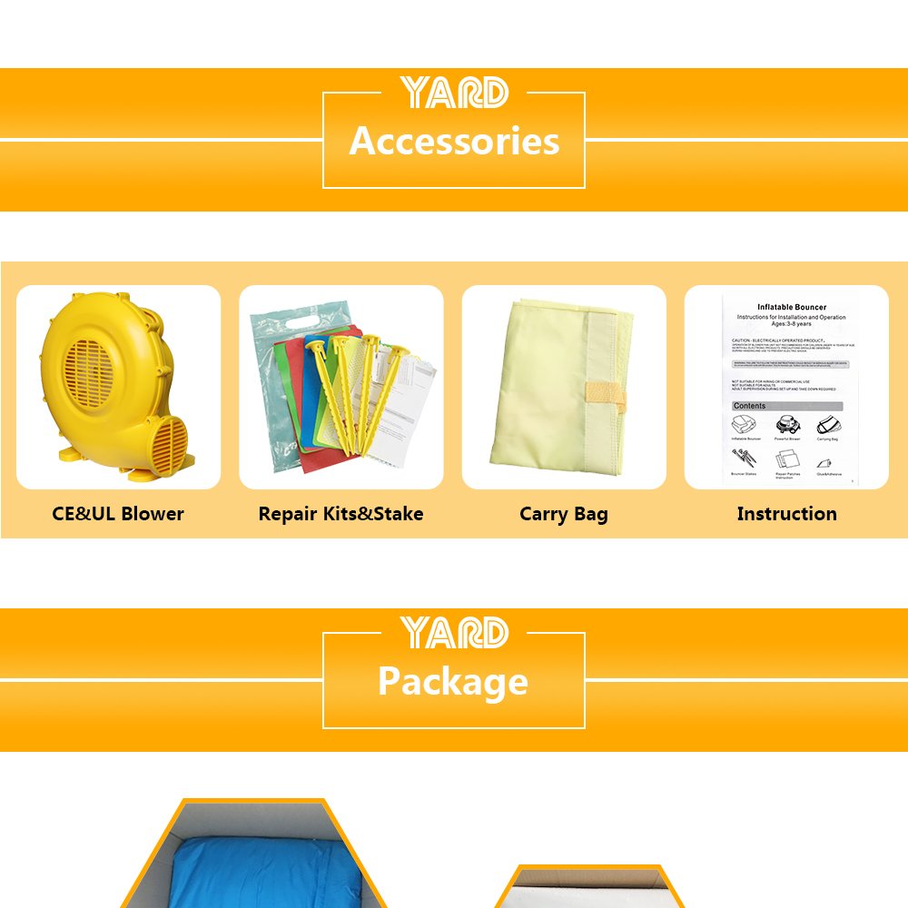 Inflatable Bouncy Castle Combo Dual Slide Obstacle Course Trampoline 65x45x38m Kids Outdoor Entertainment Games - 11