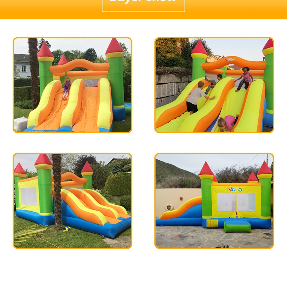 Inflatable Bouncy Castle Combo Dual Slide Obstacle Course Trampoline 65x45x38m Kids Outdoor Entertainment Games - 13
