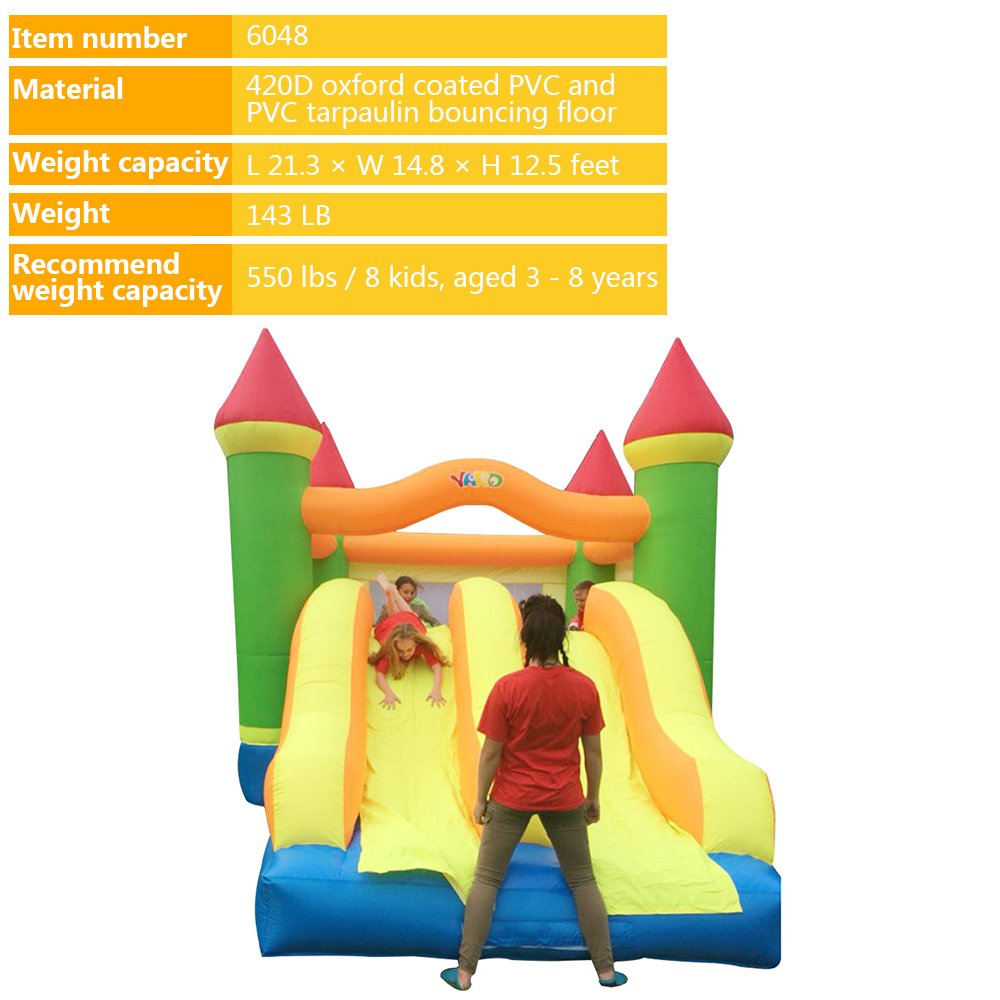 Inflatable Bouncy Castle Combo Dual Slide Obstacle Course Trampoline 65x45x38m Kids Outdoor Entertainment Games - 1