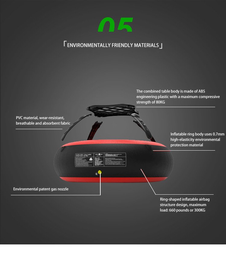 Outdoor Inflatable Camping Table With Air Sofa Folding Round Childrens Multiplayer Furniture Includes Pump Tools - 9