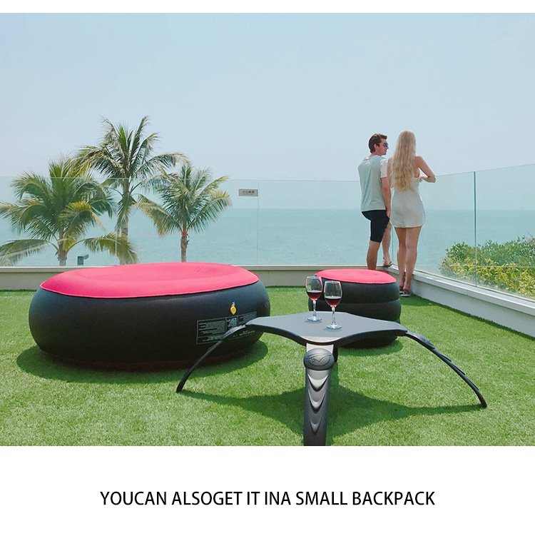 Outdoor Inflatable Camping Table With Air Sofa Folding Round Childrens Multiplayer Furniture Includes Pump Tools - 13