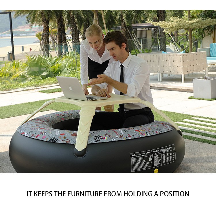 Outdoor Inflatable Camping Table With Air Sofa Folding Round Childrens Multiplayer Furniture Includes Pump Tools - 14