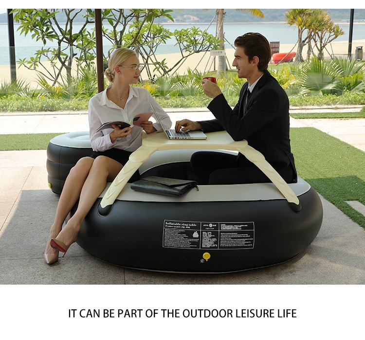 Outdoor Inflatable Camping Table With Air Sofa Folding Round Childrens Multiplayer Furniture Includes Pump Tools - 16