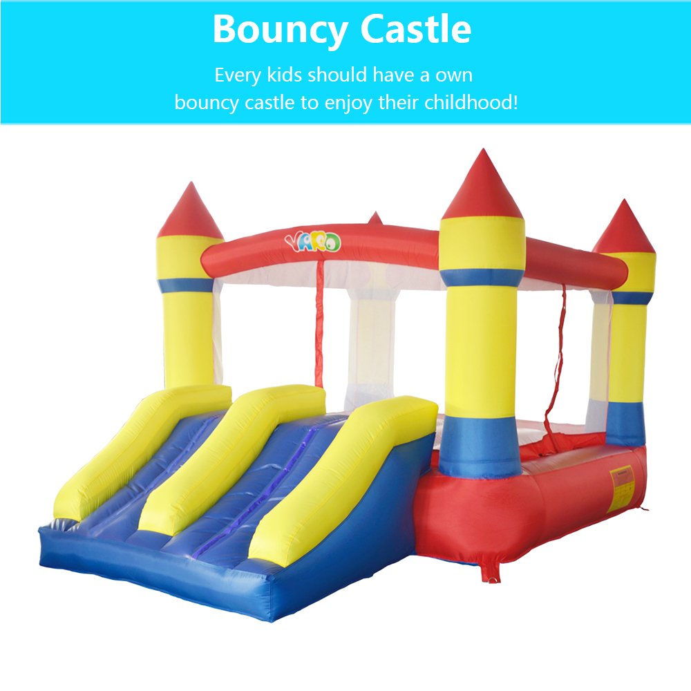 Deluxe Inflatable Bouncy Castle With Dual Slides 37x26x21m Jumping Games Pvc Oxford Cloth Trampoline Bounce House With Balls And Blower - 3