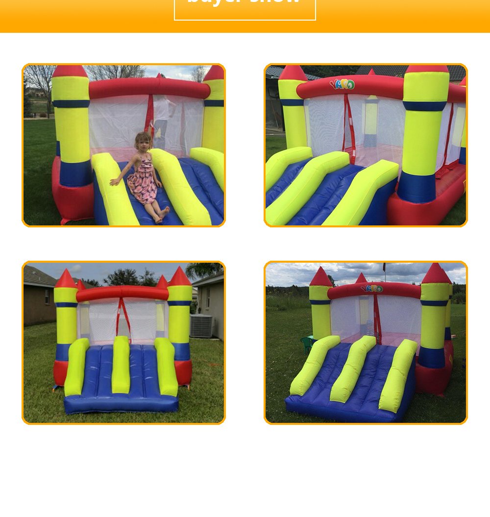 Deluxe Inflatable Bouncy Castle With Dual Slides 37x26x21m Jumping Games Pvc Oxford Cloth Trampoline Bounce House With Balls And Blower - 5