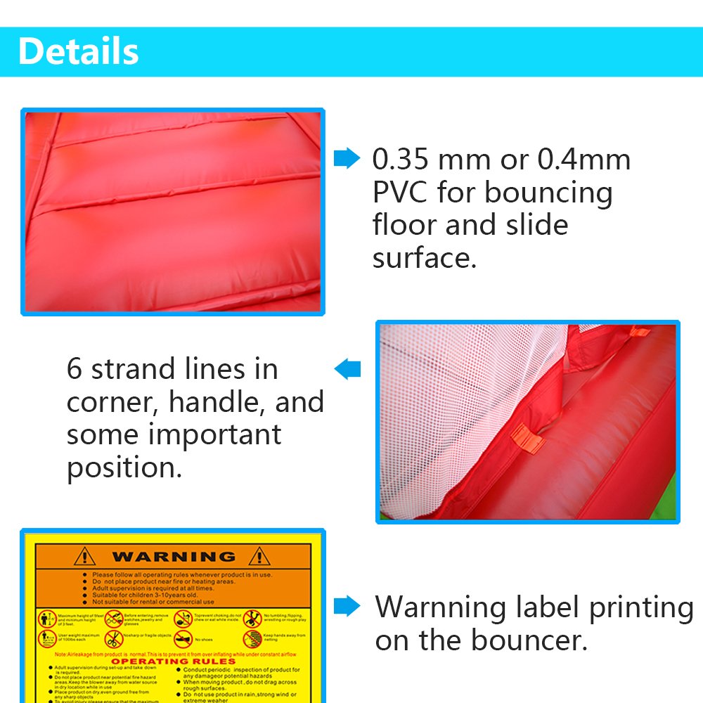 Deluxe Inflatable Bouncy Castle With Dual Slides 37x26x21m Jumping Games Pvc Oxford Cloth Trampoline Bounce House With Balls And Blower - 10