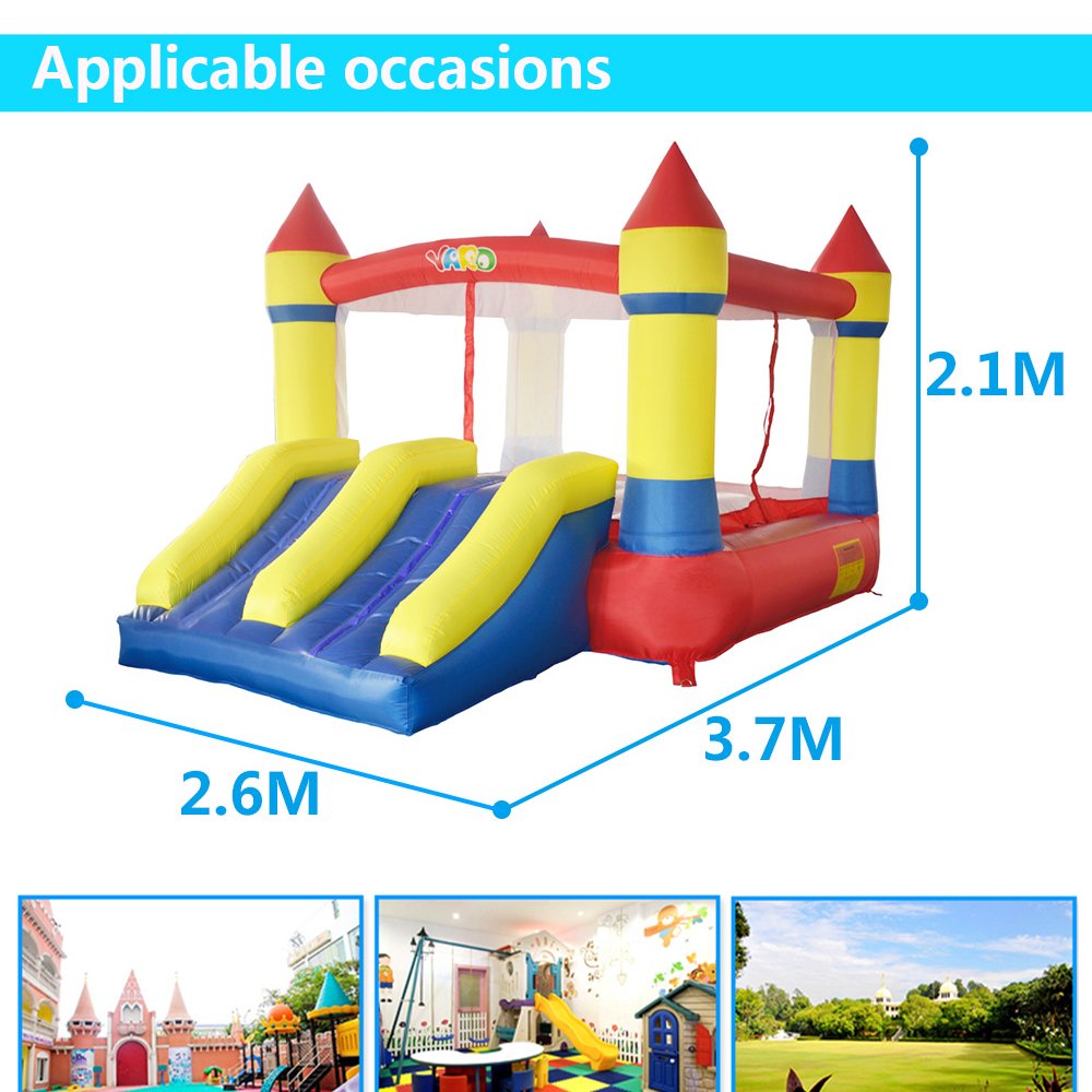 Deluxe Inflatable Bouncy Castle With Dual Slides 37x26x21m Jumping Games Pvc Oxford Cloth Trampoline Bounce House With Balls And Blower - 13