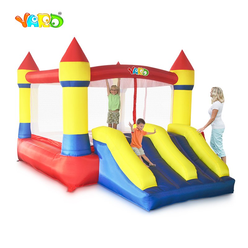 Deluxe Inflatable Bouncy Castle With Dual Slides 37x26x21m Jumping Games Pvc Oxford Cloth Trampoline Bounce House With Balls And Blower - 37