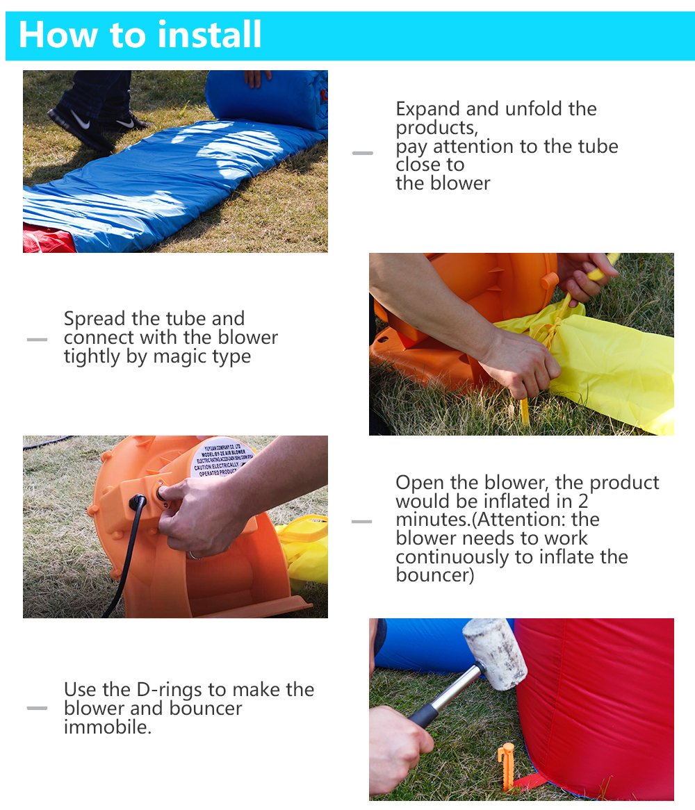 Deluxe Inflatable Bouncy Castle With Dual Slides 37x26x21m Jumping Games Pvc Oxford Cloth Trampoline Bounce House With Balls And Blower - 42