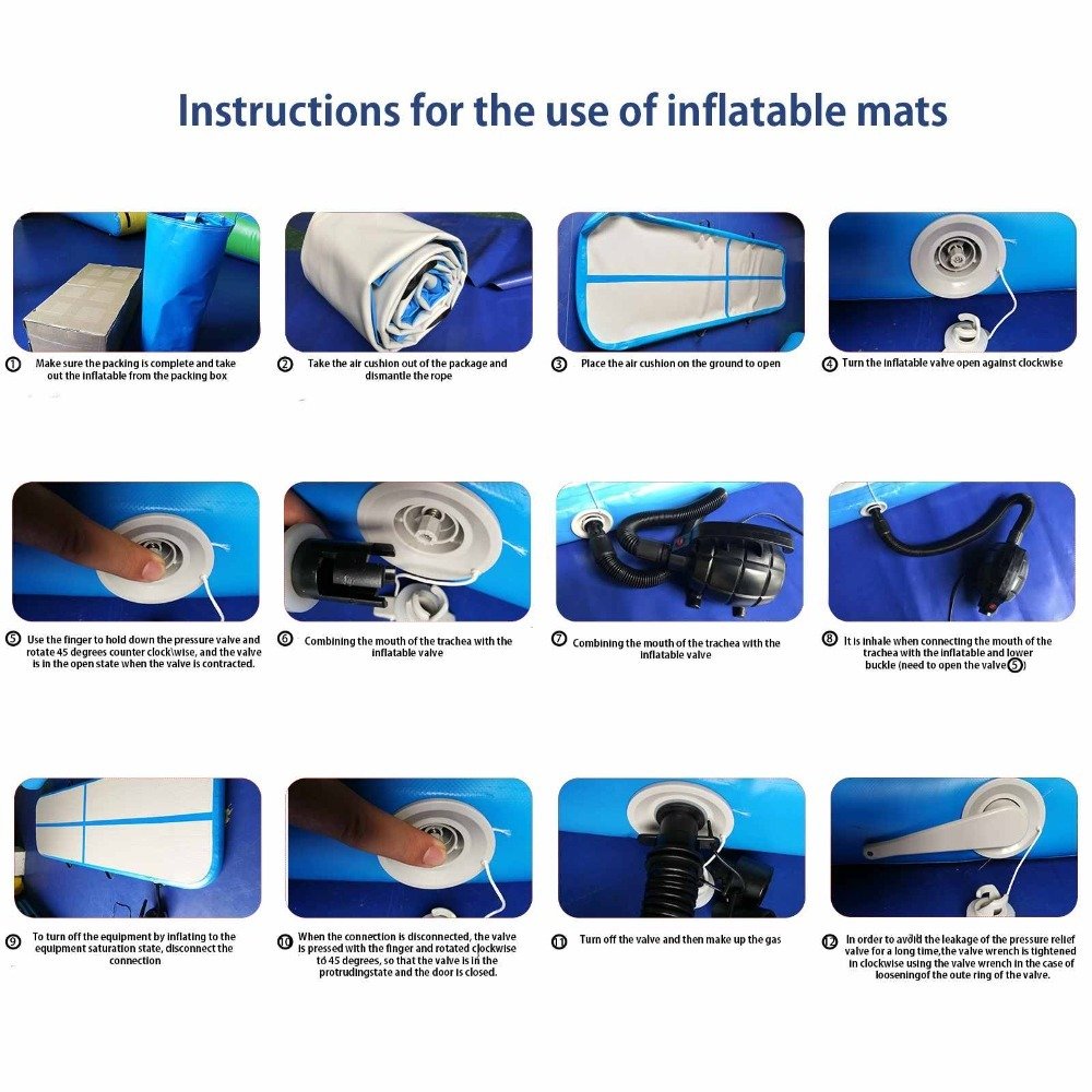 Inflatable Gymnastics Air Track Mini Crash Mat Interactive Bouncers Home Indoor Fitness Equipment - 2