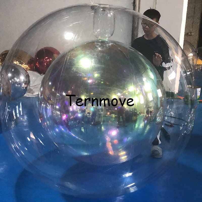 Double Layer Inflatable Mirror Ball Decoration For Christmas Weddings Disco Bar Parties Reflective Year Ornament Balloon - 2 Double Layer Inflatable Mirror Ball Decoration For Christmas Weddings Disco Bar Parties Reflective Year Ornament Balloon - 2