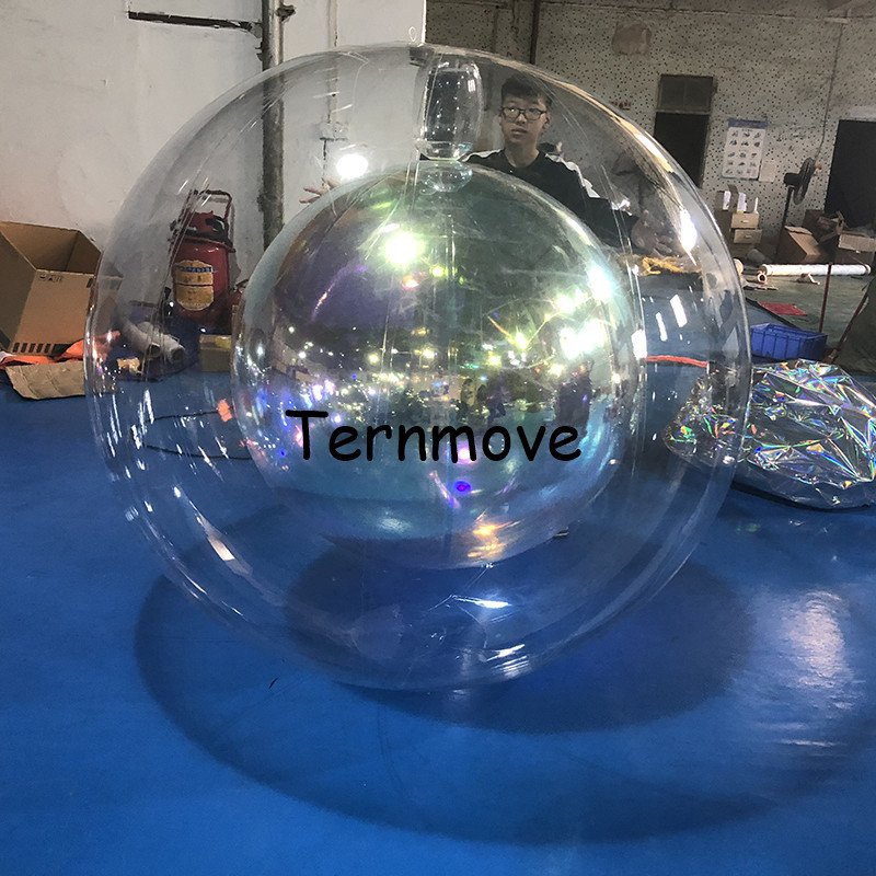 Double Layer Inflatable Mirror Ball Decoration For Christmas Weddings Disco Bar Parties Reflective Year Ornament Balloon - 3 Double Layer Inflatable Mirror Ball Decoration For Christmas Weddings Disco Bar Parties Reflective Year Ornament Balloon - 3