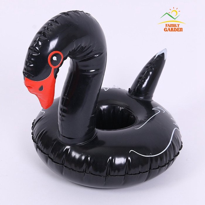 Inflatable Pool Float Drink Holders Swan Donut Duck Football Flamingo Heart Cloud Mushroom Designs - 9