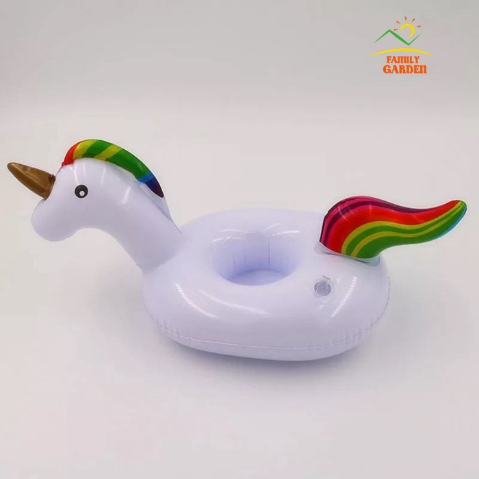 Inflatable Pool Float Drink Holders Swan Donut Duck Football Flamingo Heart Cloud Mushroom Designs - 12