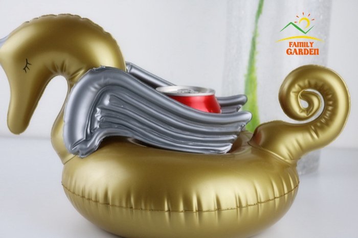 Inflatable Pool Float Drink Holders Swan Donut Duck Football Flamingo Heart Cloud Mushroom Designs - 20