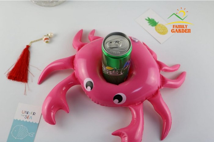 Inflatable Pool Float Drink Holders Swan Donut Duck Football Flamingo Heart Cloud Mushroom Designs - 22