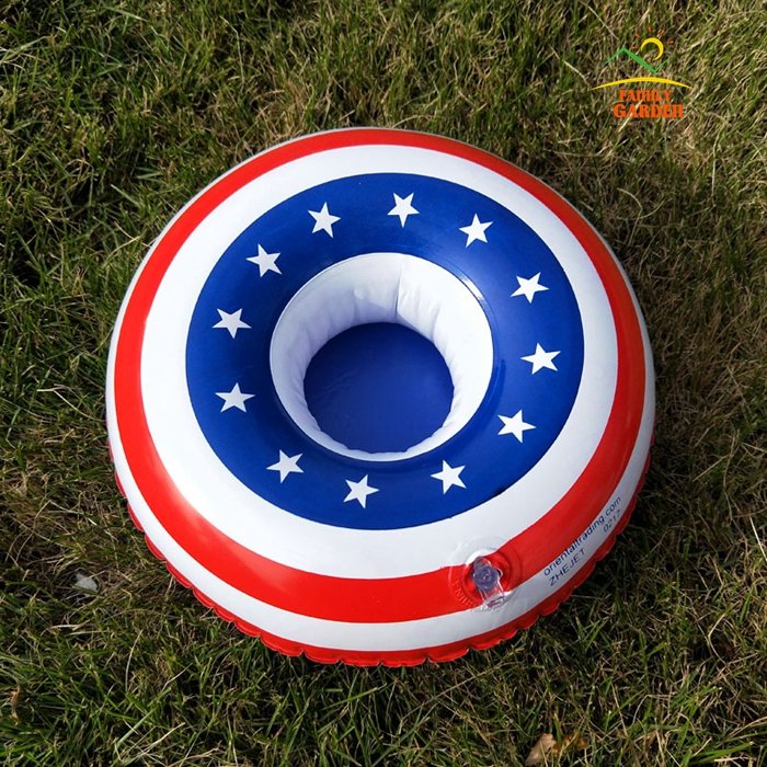 Inflatable Pool Float Drink Holders Swan Donut Duck Football Flamingo Heart Cloud Mushroom Designs - 30