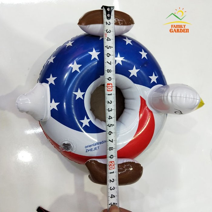 Inflatable Pool Float Drink Holders Swan Donut Duck Football Flamingo Heart Cloud Mushroom Designs - 34