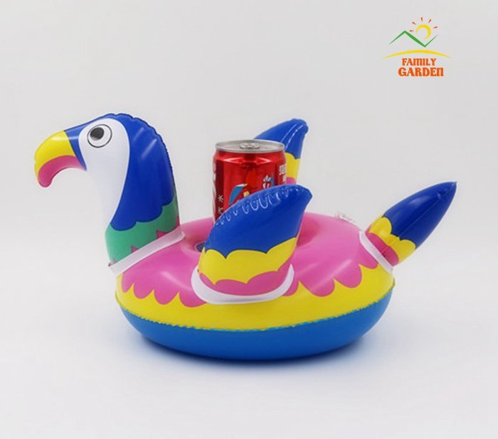 Inflatable Pool Float Drink Holders Swan Donut Duck Football Flamingo Heart Cloud Mushroom Designs - 47