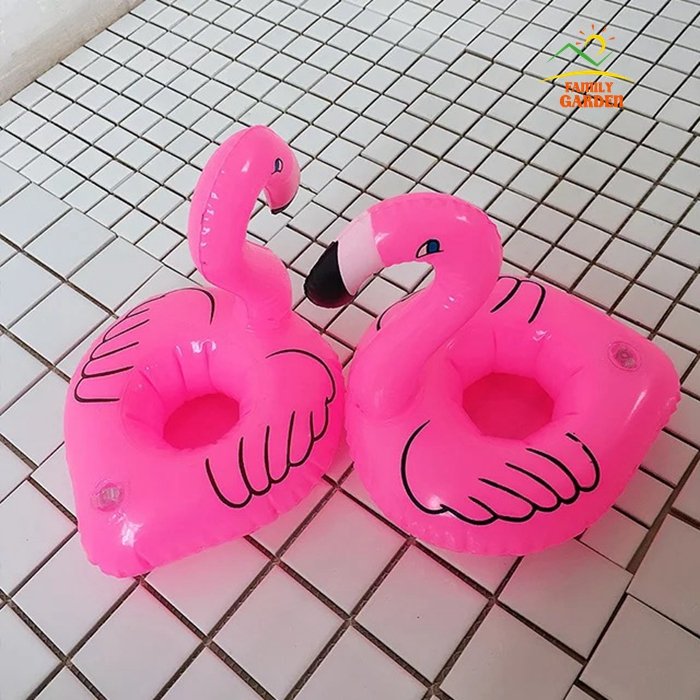 Inflatable Pool Float Drink Holders Swan Donut Duck Football Flamingo Heart Cloud Mushroom Designs - 1