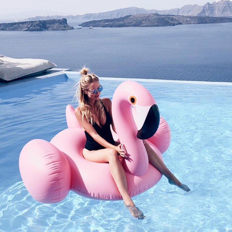 Summer Fun Giant Inflatable Flamingo White Swan Pool Float Lounge Raft Toy Rideon Lifebuoy - 15