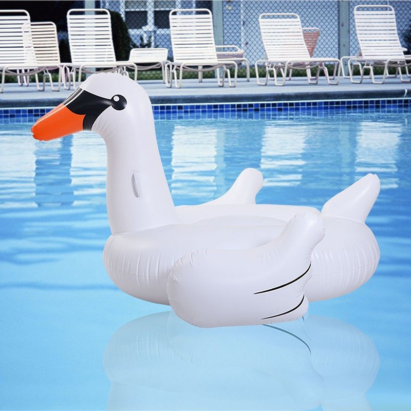 Summer Fun Giant Inflatable Flamingo White Swan Pool Float Lounge Raft Toy Rideon Lifebuoy - 21