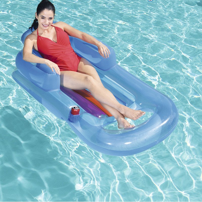 Inflatable 157x89cm Pool Float Lounger Beach Air Mattress Water Sports Party Floating Sleeping Bed For Swimming - 4