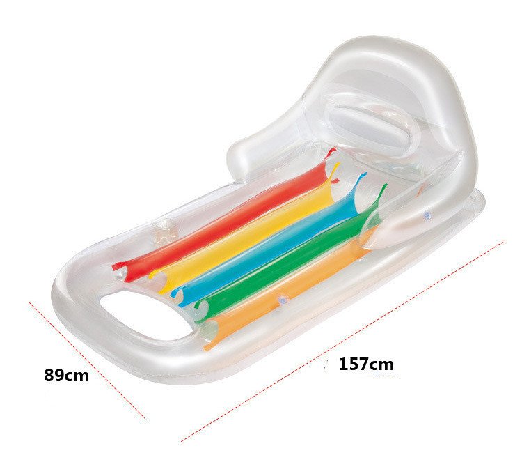 Inflatable 157x89cm Pool Float Lounger Beach Air Mattress Water Sports Party Floating Sleeping Bed For Swimming - 7