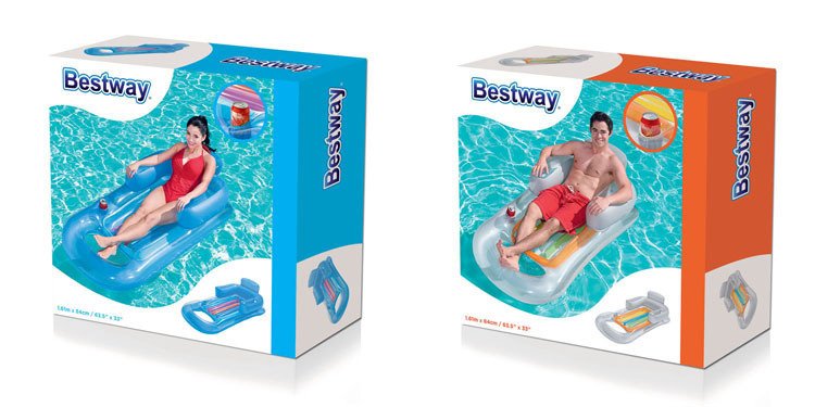 Inflatable 157x89cm Pool Float Lounger Beach Air Mattress Water Sports Party Floating Sleeping Bed For Swimming - 13