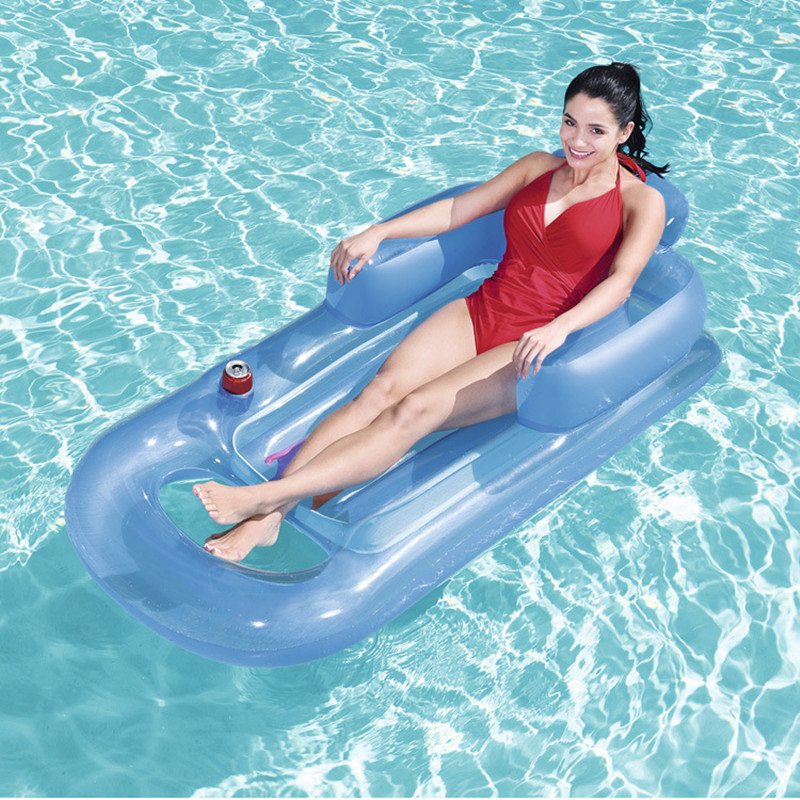 Inflatable 157x89cm Pool Float Lounger Beach Air Mattress Water Sports Party Floating Sleeping Bed For Swimming - 1
