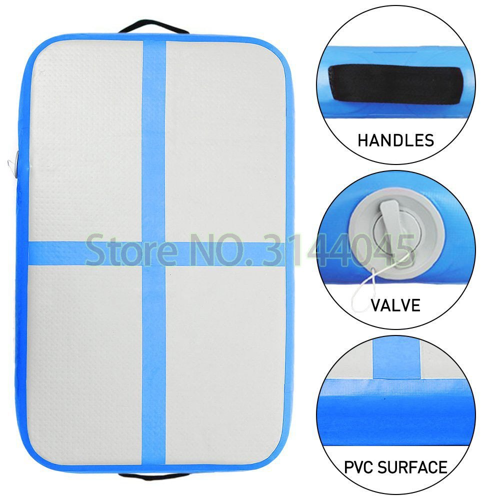 Inflatable Gymnastic Airtrack Taekwondo Training Mat Cheerleading Tumbling Yoga Trampoline Pinkblue 1mx06m - 6