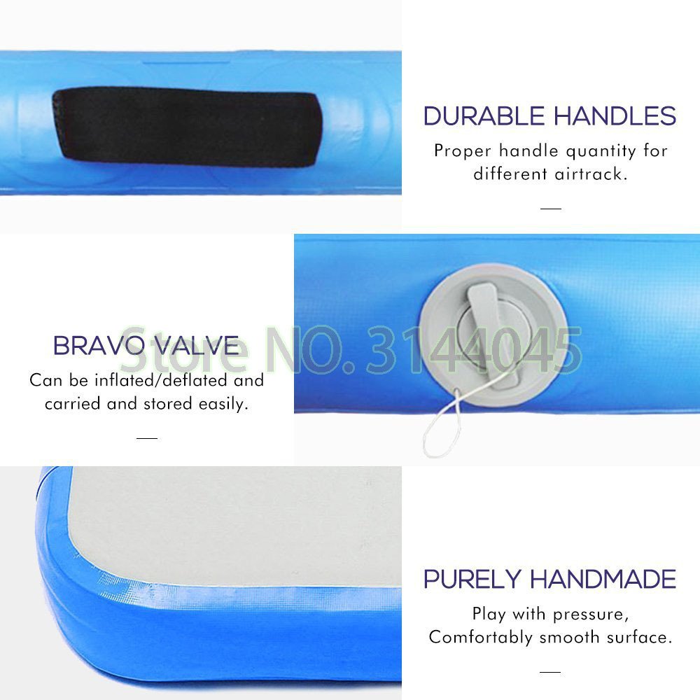 Inflatable Gymnastic Airtrack Taekwondo Training Mat Cheerleading Tumbling Yoga Trampoline Pinkblue 1mx06m - 8