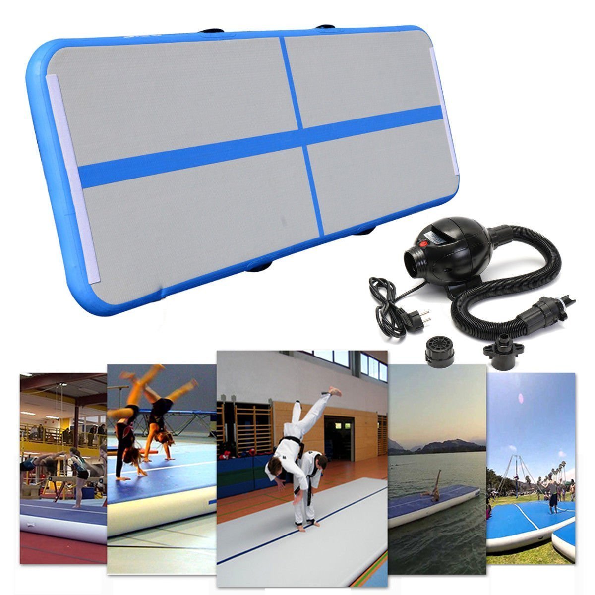 Inflatable Gymnastics Air Track 3m 4m Mat Home Training Cheerleading Beach Trampoline Floor With Electric Pump - 4