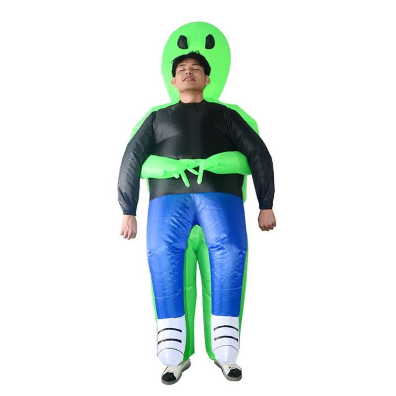 Adults Fun Inflatable Alien Pickmeup Costume Green Monster Halloween Party Suit Walking Performing Props - 5