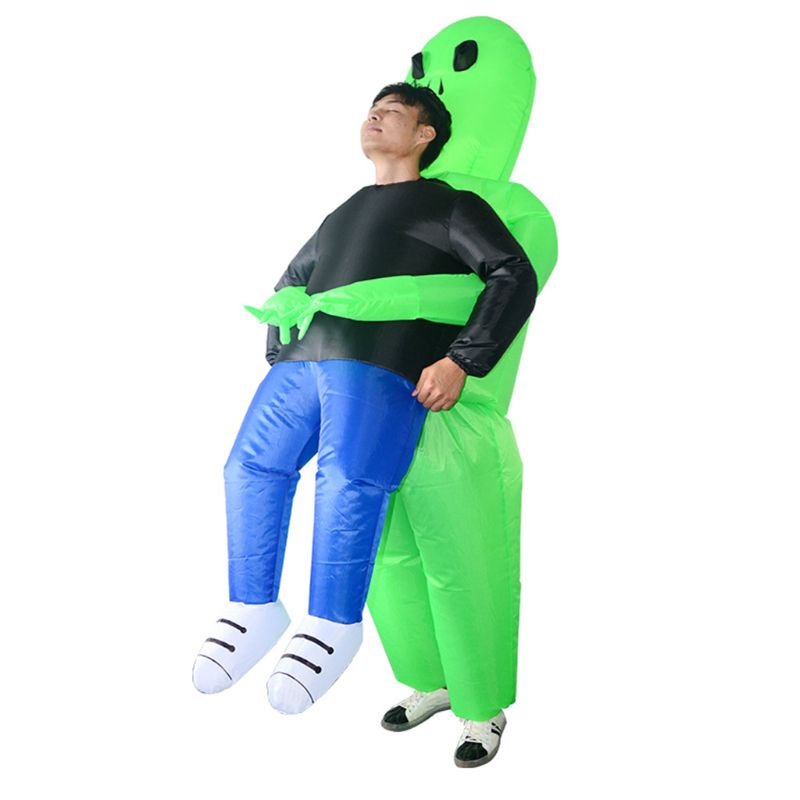 Adults Fun Inflatable Alien Pickmeup Costume Green Monster Halloween Party Suit Walking Performing Props - 7