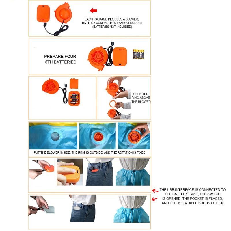 Adults Fun Inflatable Alien Pickmeup Costume Green Monster Halloween Party Suit Walking Performing Props - 8