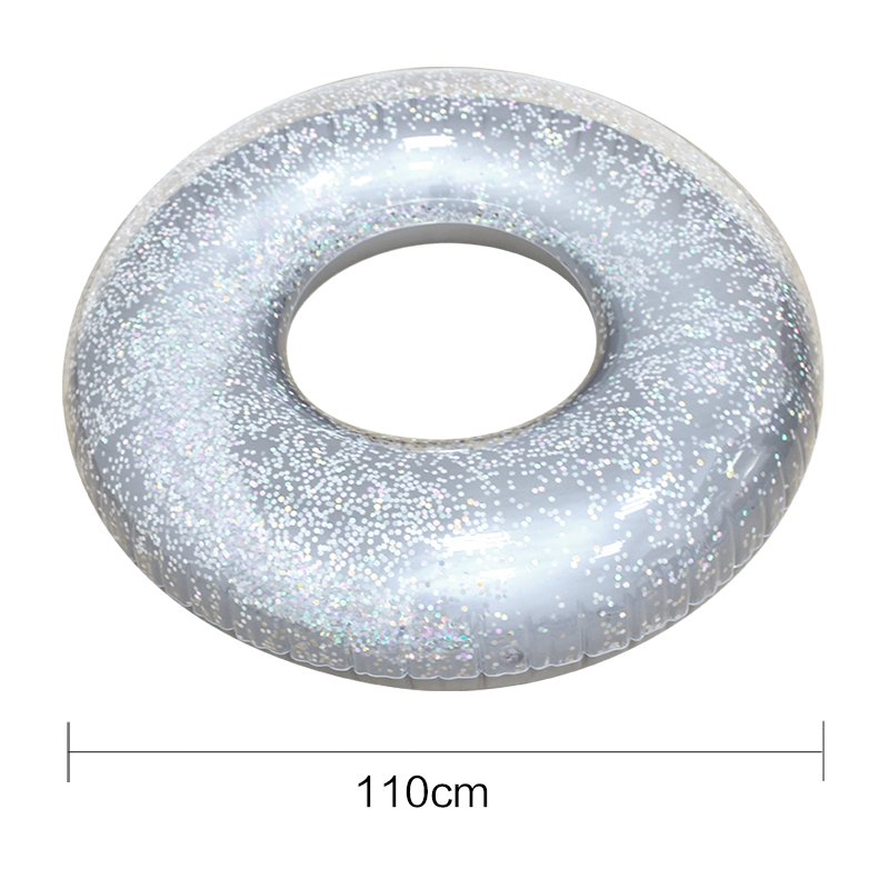 Gold Sequin Inflatable Glitter Swim Ring Holographic Beach Party Water Toy Trending Swimming Raft - 2 Gold Sequin Inflatable Glitter Swim Ring Holographic Beach Party Water Toy Trending Swimming Raft - 2